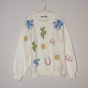 NWT Embroidered Western/Cowgirl Sweater